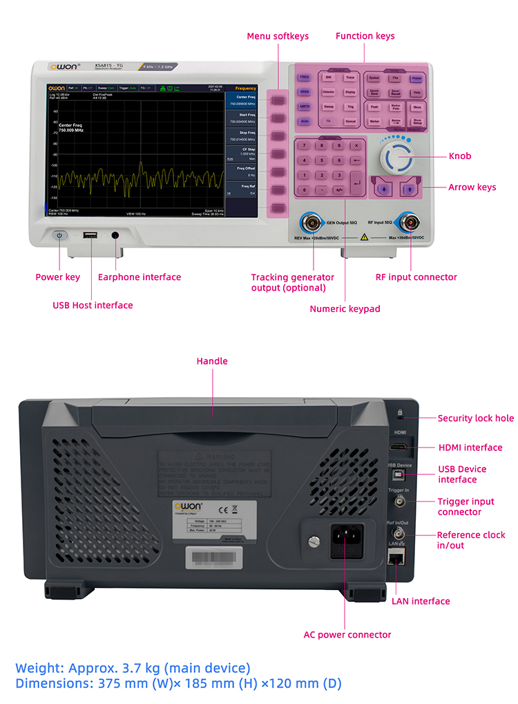 Spectrum Analyzer Tracking Generator 1.5Ghz - Taşınabilir Spektrum Analizörü 9kHz - 1.5GHz,